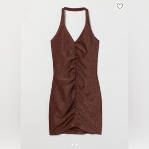 NWT Gold halter dress